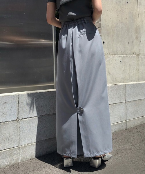 &g'aime（アンジェム）の「【&g'aime】ラップライクロングスカート（スカート・レディース・ライトブルー/グレイッシュベージュ/チャコール・FREE）」の16枚目の写真