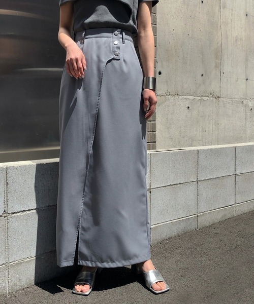 &g'aime（アンジェム）の「【&g'aime】ラップライクロングスカート（スカート・レディース・ライトブルー/グレイッシュベージュ/チャコール・FREE）」の12枚目の写真