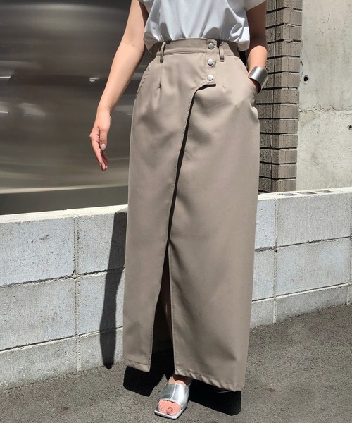 &g'aime（アンジェム）の「【&g'aime】ラップライクロングスカート（スカート・レディース・ライトブルー/グレイッシュベージュ/チャコール・FREE）」の21枚目の写真