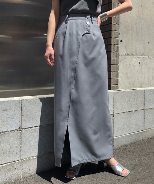 &g'aime（アンジェム）の「【&g'aime】ラップライクロングスカート（スカート・レディース・ライトブルー/グレイッシュベージュ/チャコール・FREE）」の11枚目の写真