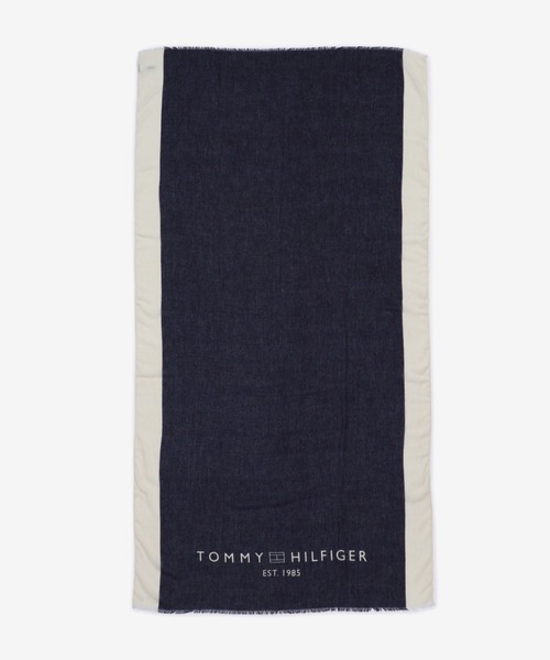 TOMMY HILFIGER（トミーヒルフィガー）の「ロゴスカーフ（ストール/ショール・レディース・ブラック/イエロー・FREE）」の3枚目の写真