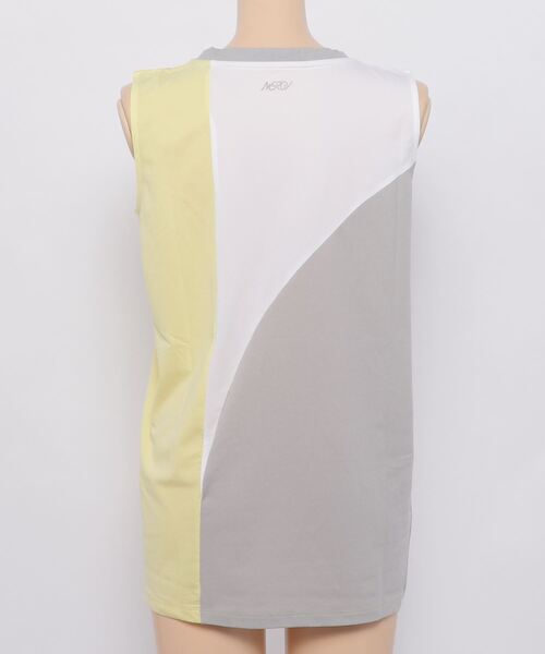 NERGY(ナージー)の「ナージージャパン NERGY フィットネス タンクトップ カラーブロッキングタンク(タンクトップ・レディース・ホワイト×イエロー・FREE)」の3枚目の写真