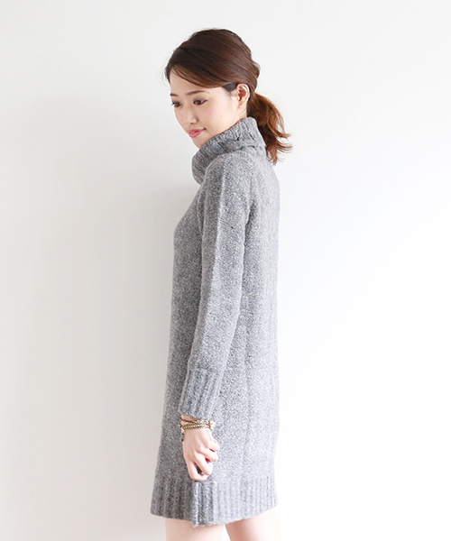 BEAMS LIGHTS Women's(ビームスライツ ウィメンズ)の「BEAMS LIGHTS / タートルネック ロングスリーブワンピース(ワンピース・レディース・グレー/ベージュ/ネイビー・FREE)」の9枚目の写真