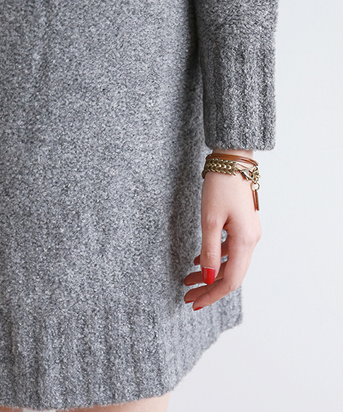 BEAMS LIGHTS Women's(ビームスライツ ウィメンズ)の「BEAMS LIGHTS / タートルネック ロングスリーブワンピース(ワンピース・レディース・グレー/ベージュ/ネイビー・FREE)」の5枚目の写真