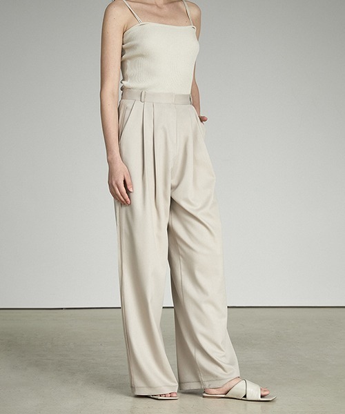 UNSPOKEN（アンスポクン）の「【UNSPOKEN】Side ruffle wide pants UX21K038（スラックス・レディース・アイボリー・L/M/S）」の4枚目の写真