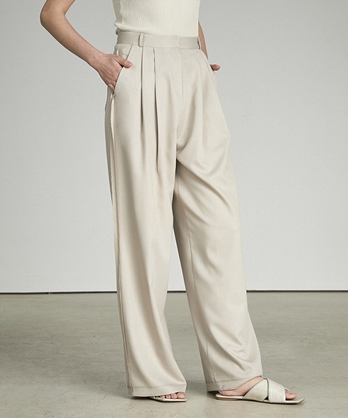 UNSPOKEN（アンスポクン）の「【UNSPOKEN】Side ruffle wide pants UX21K038（スラックス・レディース・アイボリー・L/M/S）」の5枚目の写真