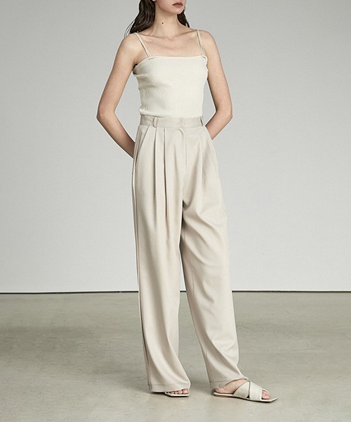 UNSPOKEN（アンスポクン）の「【UNSPOKEN】Side ruffle wide pants UX21K038（スラックス・レディース・アイボリー・L/M/S）」の6枚目の写真