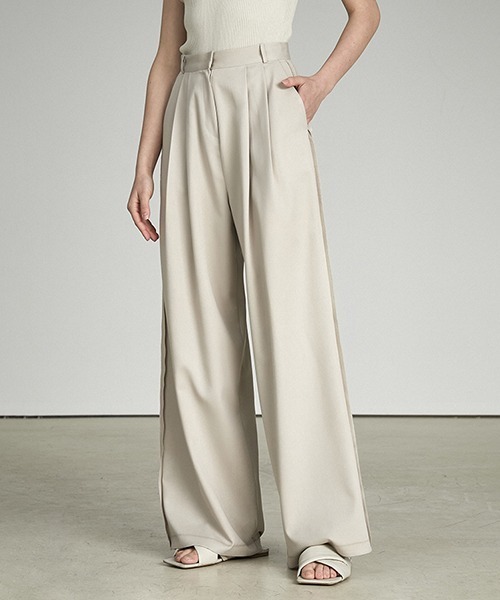 UNSPOKEN（アンスポクン）の「【UNSPOKEN】Side ruffle wide pants UX21K038（スラックス・レディース・アイボリー・L/M/S）」の7枚目の写真