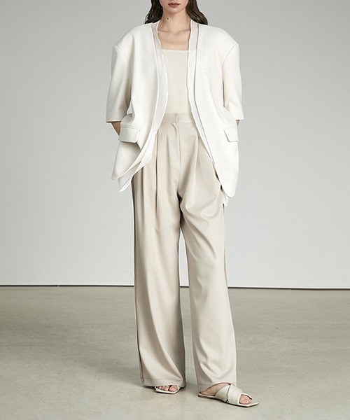 UNSPOKEN（アンスポクン）の「【UNSPOKEN】Side ruffle wide pants UX21K038（スラックス・レディース・アイボリー・L/M/S）」の11枚目の写真