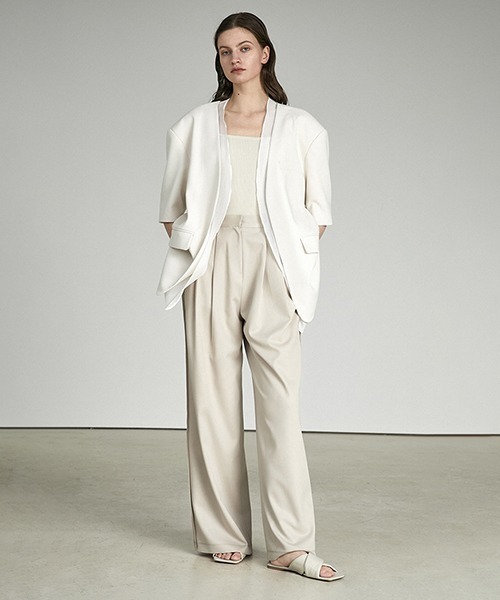 UNSPOKEN（アンスポクン）の「【UNSPOKEN】Side ruffle wide pants UX21K038（スラックス・レディース・アイボリー・L/M/S）」の13枚目の写真