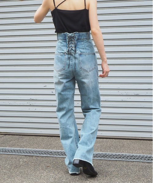 tiptop（ティップトップ）の「【2サイズ展開】後ろレースアップハイウエストデニム【web限定アイテム】（デニムパンツ・レディース・ブラック/ブルー/ネイビー/サックスブルー・S/M）」の22枚目の写真