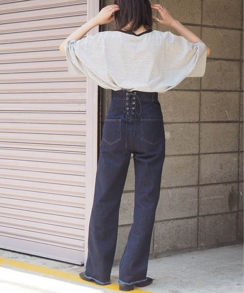 バックレースアップデニムジャンパー♡新品タグ付き SHIPS any別注】Lee: バック レースアップ デニム パンツ 25SS