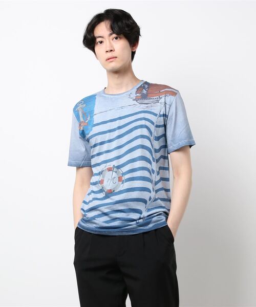 LOST IN ALBION（ロストインアルビオン）の「【LOST IN ALBION】 PRINT SS TEE（Tシャツ/カットソー・メンズ・ブルー系その他/ブルー系その他2・46/48）」の2枚目の写真