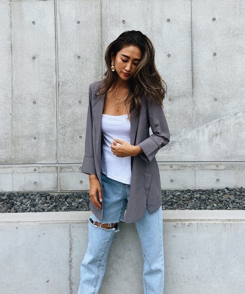 esutoreja(エストレジャ)の「アシンメトリースリットキャミソール(キャミソール・レディース・ホワイト/ブラック/ブラウン/グリーン・FREE)」の19枚目の写真