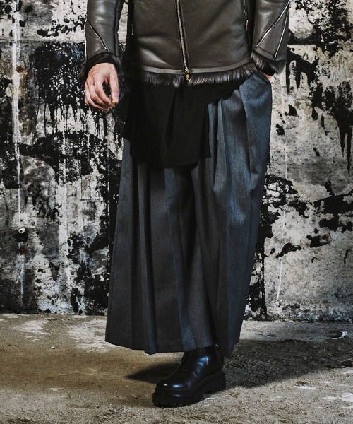 NO ID.（ノーアイディ）の「mp9136-プリーツワイドＰＴ パンツ（その他パンツ・メンズ・グレー/ブルーグリーン/ブラック・3/2/1）」の4枚目の写真