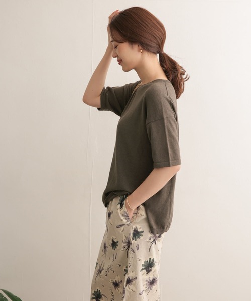 URBAN RESEARCH DOORS（アーバンリサーチドアーズ）の「高機能リネンニットTシャツ（Tシャツ/カットソー・レディース・ネイビー/ブラウン/ベージュ系その他・ONE）」の20枚目の写真