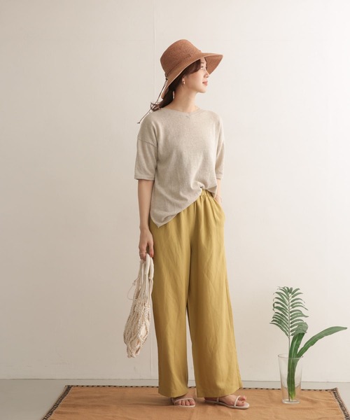 URBAN RESEARCH DOORS（アーバンリサーチドアーズ）の「高機能リネンニットTシャツ（Tシャツ/カットソー・レディース・ネイビー/ブラウン/ベージュ系その他・ONE）」の10枚目の写真