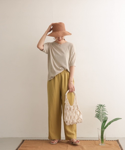 URBAN RESEARCH DOORS（アーバンリサーチドアーズ）の「高機能リネンニットTシャツ（Tシャツ/カットソー・レディース・ネイビー/ブラウン/ベージュ系その他・ONE）」の18枚目の写真