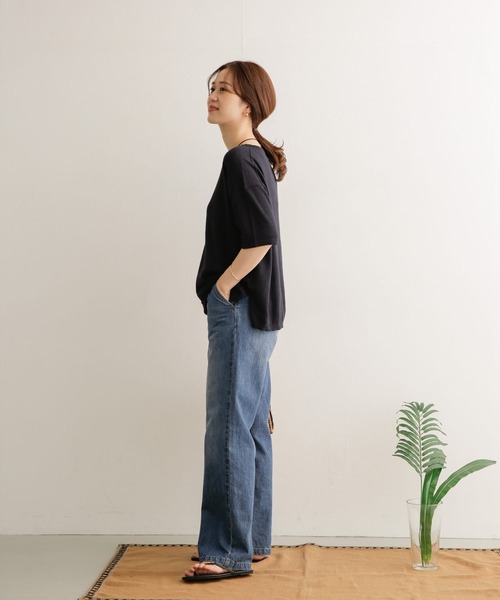 URBAN RESEARCH DOORS（アーバンリサーチドアーズ）の「高機能リネンニットTシャツ（Tシャツ/カットソー・レディース・ネイビー/ブラウン/ベージュ系その他・ONE）」の22枚目の写真