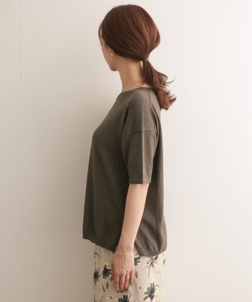 URBAN RESEARCH DOORS（アーバンリサーチドアーズ）の「高機能リネンニットTシャツ（Tシャツ/カットソー・レディース・ネイビー/ブラウン/ベージュ系その他・ONE）」の19枚目の写真