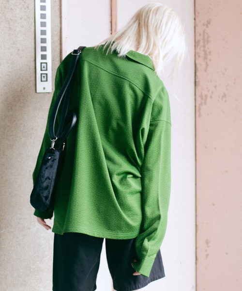 X-girl(エックスガール)の「JACQUARD JERSEY L/S SHIRT(シャツ/ブラウス・レディース・ブラウン/グリーン・S/M)」の3枚目の写真