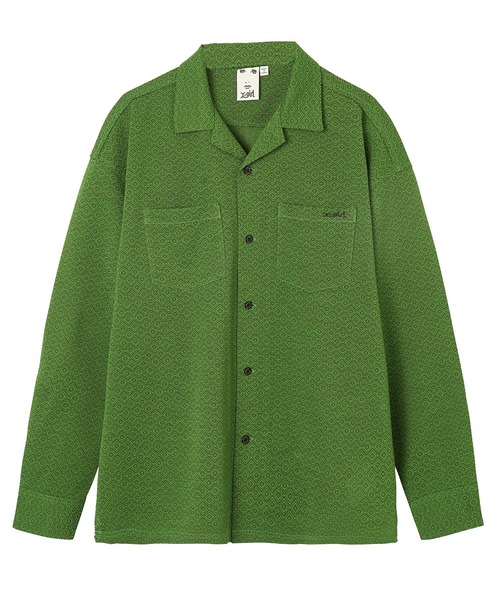 X-girl(エックスガール)の「JACQUARD JERSEY L/S SHIRT(シャツ/ブラウス・レディース・ブラウン/グリーン・S/M)」の4枚目の写真