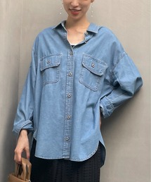 un dix cors | ロングシーズン着まわせる　ライトデニムビッグシャツ(シャツ/ブラウス)