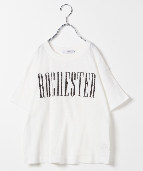 JEANASIS(ジーナシス)の「【KIDS】USEDロゴBIGTEE/216565(Tシャツ/カットソー・キッズ・ホワイト/ブラック/ピンク・120/140)」の2枚目の写真