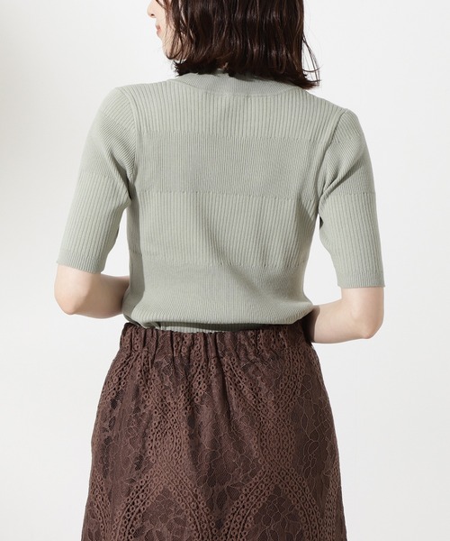 N.（N. Natural Beauty Basic）（エヌエヌナチュラルビューティーベーシック）の「【追加生産】◆ショルダーボタンリブニット（ニット/セーター・レディース・オフホワイト/ライトグリーン/ネイビー・MEDIUM）」の11枚目の写真