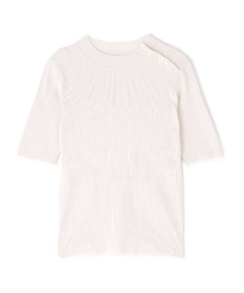 N.（N. Natural Beauty Basic）（エヌエヌナチュラルビューティーベーシック）の「【追加生産】◆ショルダーボタンリブニット（ニット/セーター・レディース・オフホワイト/ライトグリーン/ネイビー・MEDIUM）」の18枚目の写真