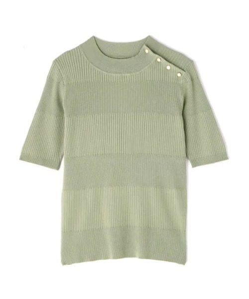 N.（N. Natural Beauty Basic）（エヌエヌナチュラルビューティーベーシック）の「【追加生産】◆ショルダーボタンリブニット（ニット/セーター・レディース・オフホワイト/ライトグリーン/ネイビー・MEDIUM）」の16枚目の写真