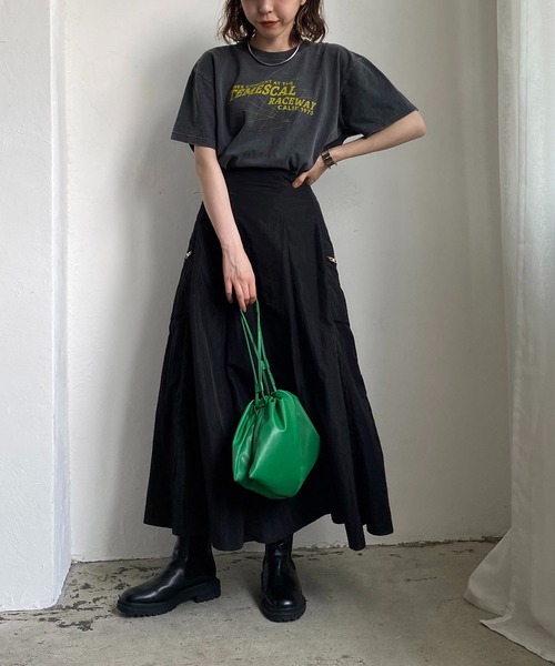 CAPRICIEUX LE'MAGE（カプリシューレマージュ）の「ナイロンカーゴZIPポケスカート（スカート・レディース・ブラック/カーキ/レッド・FREE）」の9枚目の写真