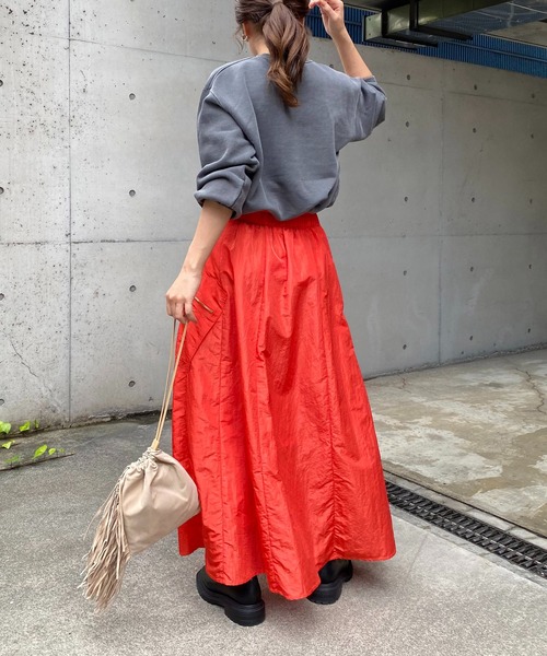 CAPRICIEUX LE'MAGE（カプリシューレマージュ）の「ナイロンカーゴZIPポケスカート（スカート・レディース・ブラック/カーキ/レッド・FREE）」の7枚目の写真