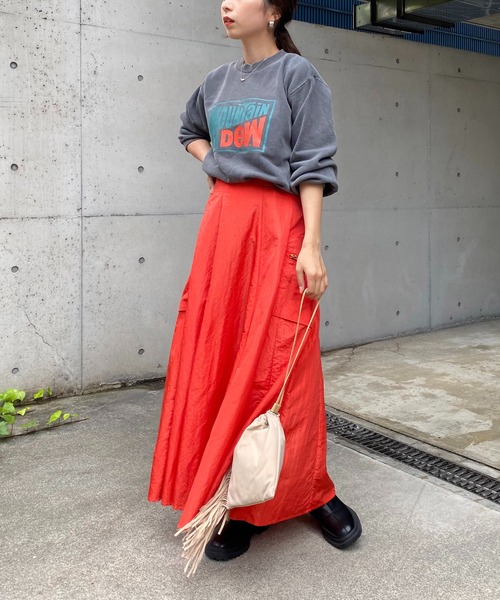 CAPRICIEUX LE'MAGE（カプリシューレマージュ）の「ナイロンカーゴZIPポケスカート（スカート・レディース・ブラック/カーキ/レッド・FREE）」の15枚目の写真