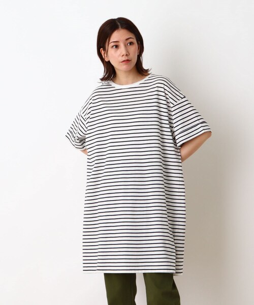 SHOO・LA・RUE（シューラルー）の「◆コットンゆるシルエットワンピース（ワンピース・レディース・チャコールグレー/カーキ/ブラック/ブラック系2・00）」の3枚目の写真