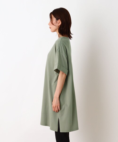 SHOO・LA・RUE（シューラルー）の「◆コットンゆるシルエットワンピース（ワンピース・レディース・チャコールグレー/カーキ/ブラック/ブラック系2・00）」の6枚目の写真