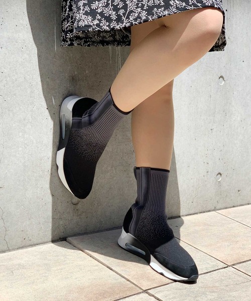 ASH（アッシュ）の「【LIBERRTY SOCK】ミドル丈ニットスニーカー（スニーカー・レディース・ブラック×グレー/ブラック×カーキ・40/38/39/35/36/37）」の8枚目の写真
