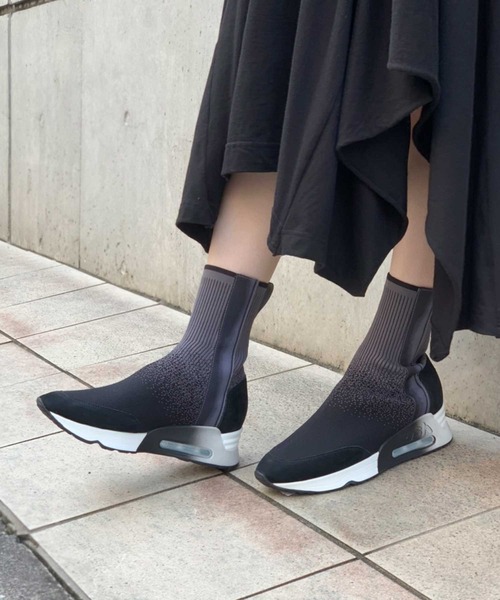 ASH（アッシュ）の「【LIBERRTY SOCK】ミドル丈ニットスニーカー（スニーカー・レディース・ブラック×グレー/ブラック×カーキ・40/38/39/35/36/37）」の18枚目の写真
