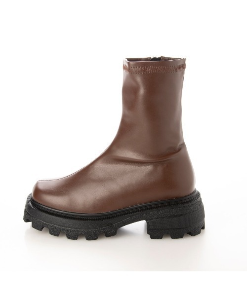 Mafmof（マフモフ）の「Mafmof(マフモフ) ボリュームソールスクエアストレッチ ブーツ（ブーツ・レディース・ベージュ/ブラック系その他/ブラック/ブラウン・L/M/S/LL）」の11枚目の写真