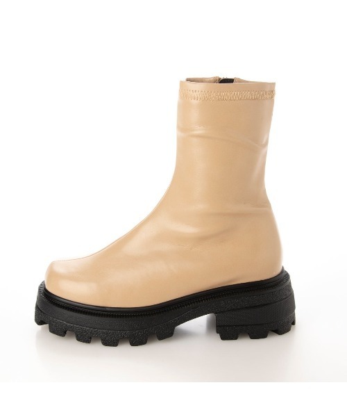 Mafmof（マフモフ）の「Mafmof(マフモフ) ボリュームソールスクエアストレッチ ブーツ（ブーツ・レディース・ベージュ/ブラック系その他/ブラック/ブラウン・L/M/S/LL）」の12枚目の写真