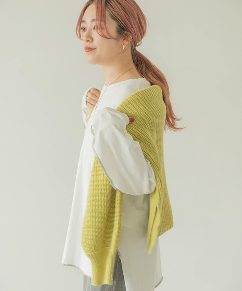 ITEMS URBANRESEARCH（アイテムズ アーバンリサーチ）の「ラウンドロングTシャツ（Tシャツ/カットソー・レディース・スミクロ/オフホワイト/グレー系その他/モカ・FREE）」の14枚目の写真