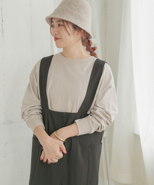 ITEMS URBANRESEARCH（アイテムズ アーバンリサーチ）の「ラウンドロングTシャツ（Tシャツ/カットソー・レディース・スミクロ/オフホワイト/グレー系その他/モカ・FREE）」の8枚目の写真