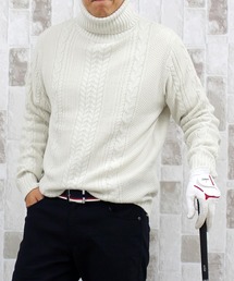 TopIsm（トップイズム）の「ケーブル編み タートルネックゴルフニット ゴルフウェア（ゴルフグッズ）」