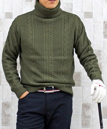 TopIsm（トップイズム）の「ケーブル編み タートルネックゴルフニット ゴルフウェア（ゴルフグッズ）」