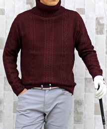 TopIsm（トップイズム）の「ケーブル編み タートルネックゴルフニット ゴルフウェア（ゴルフグッズ）」