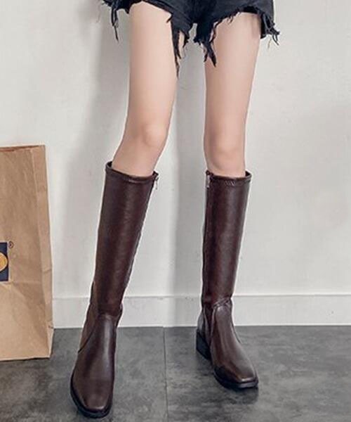 La-gemme（ラジェム）の「スクエアトゥロングブーツ（ブーツ・レディース・ホワイト/キャメル/ブラック・35/38/40/36/37/39）」の7枚目の写真