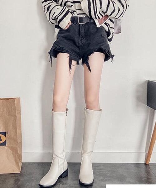 La-gemme（ラジェム）の「スクエアトゥロングブーツ（ブーツ・レディース・ホワイト/キャメル/ブラック・35/38/40/36/37/39）」の9枚目の写真