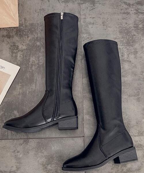 La-gemme（ラジェム）の「スクエアトゥロングブーツ（ブーツ・レディース・ホワイト/キャメル/ブラック・35/38/40/36/37/39）」の13枚目の写真