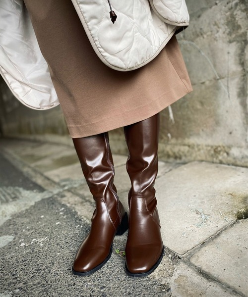 La-gemme（ラジェム）の「スクエアトゥロングブーツ（ブーツ・レディース・ホワイト/キャメル/ブラック・35/38/40/36/37/39）」の22枚目の写真