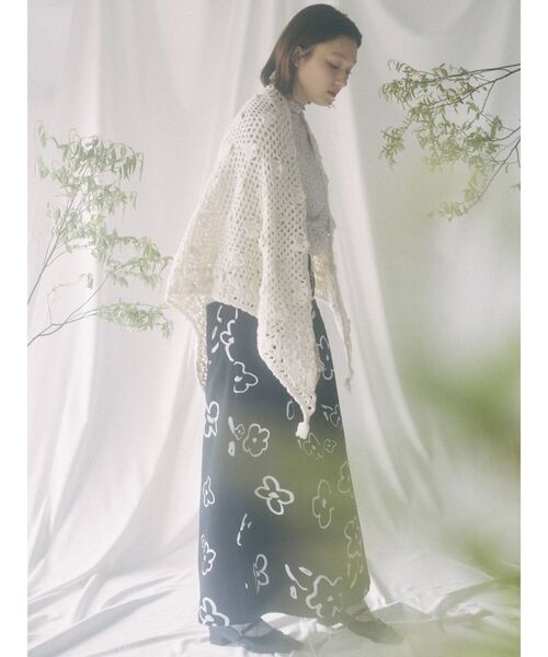 merry jenny（メリージェニー）の「クロシェニットショール（ストール/ショール・レディース・ホワイト/ブラウン・FREE）」の12枚目の写真